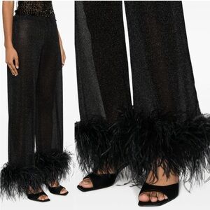 Oseree | Black Lumiere Plumage Ostrich Feather
Trim Pants S Revolve Party